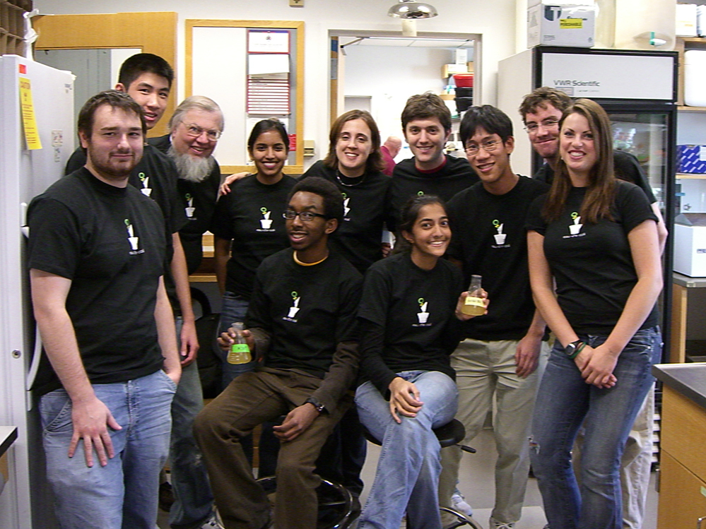 The MIT research team responsible for creating the world's first mint- and banana-scented E. coli.