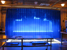 A blue chamber used to test solar panels A blue chamber used to test solar panels