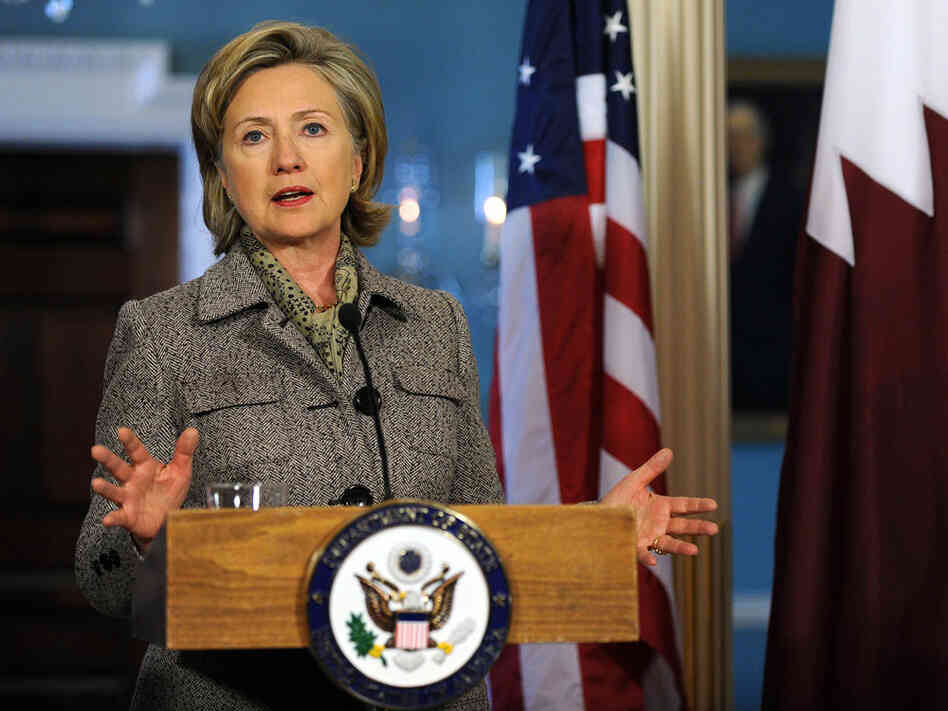 Secretary of State Hillary Clinton holds a press conference