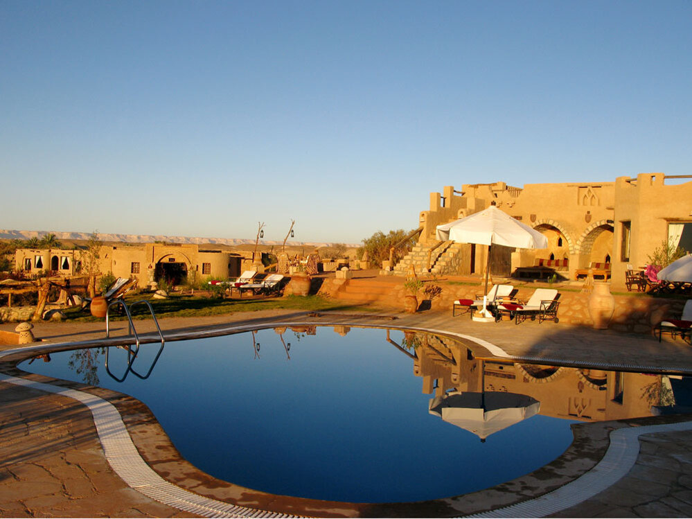 Pool at the new Al Tarfa luxury eco-lodge near Al Qasr