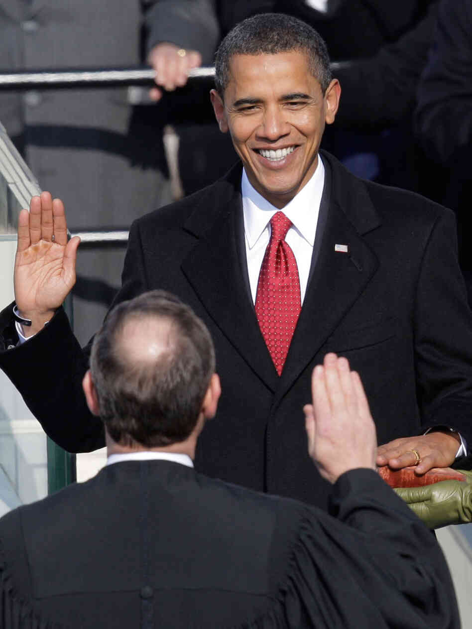 Barack Obama takes the oath of office from Chief Justice John Roberts on Jan. 20, 2009. Barack Obama takes the oath of office from Chief Justice John Roberts on Jan. 20, 2009.