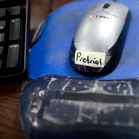 A computer mouse at the pre-trial release program in Lubbock, Texas.