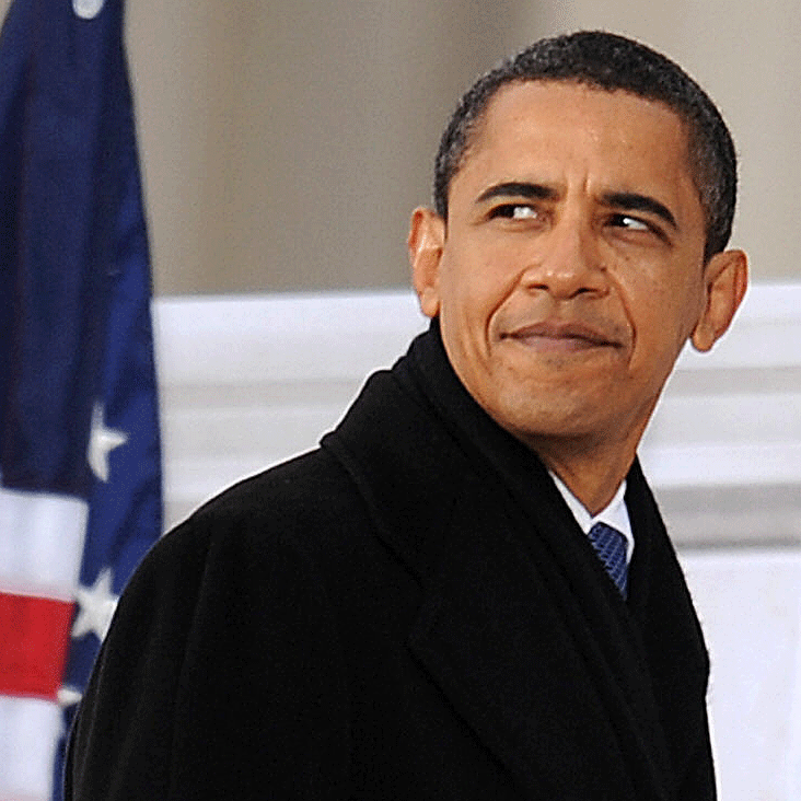 Barack Obama walks at the Lincoln Memorial on Jan. 28, 2009