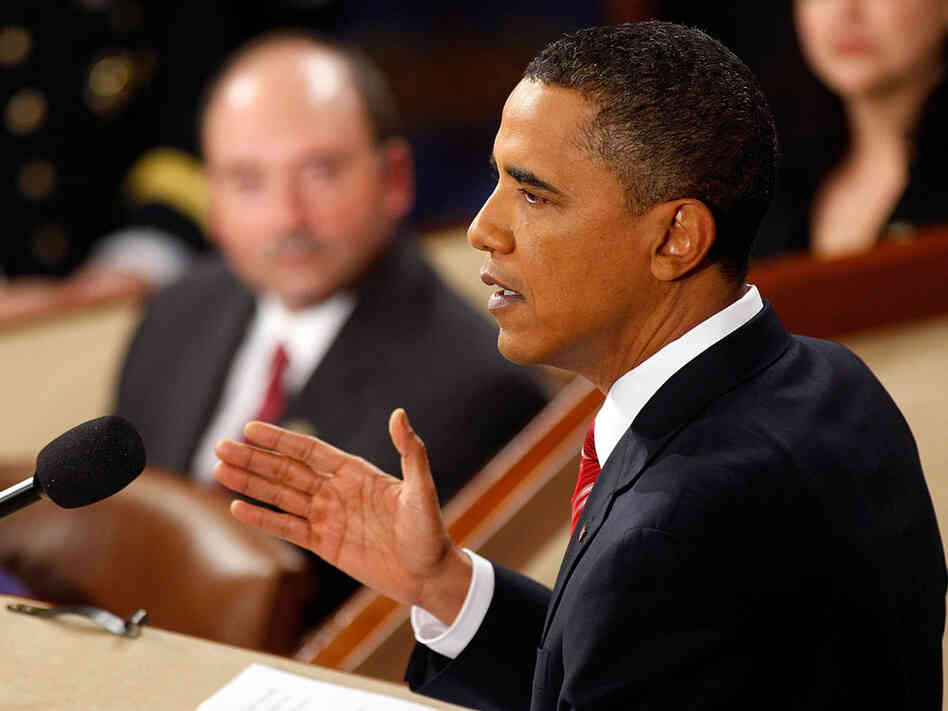 President Obama gives his State of the Union address at the U.S. Capitol on Wednesday.