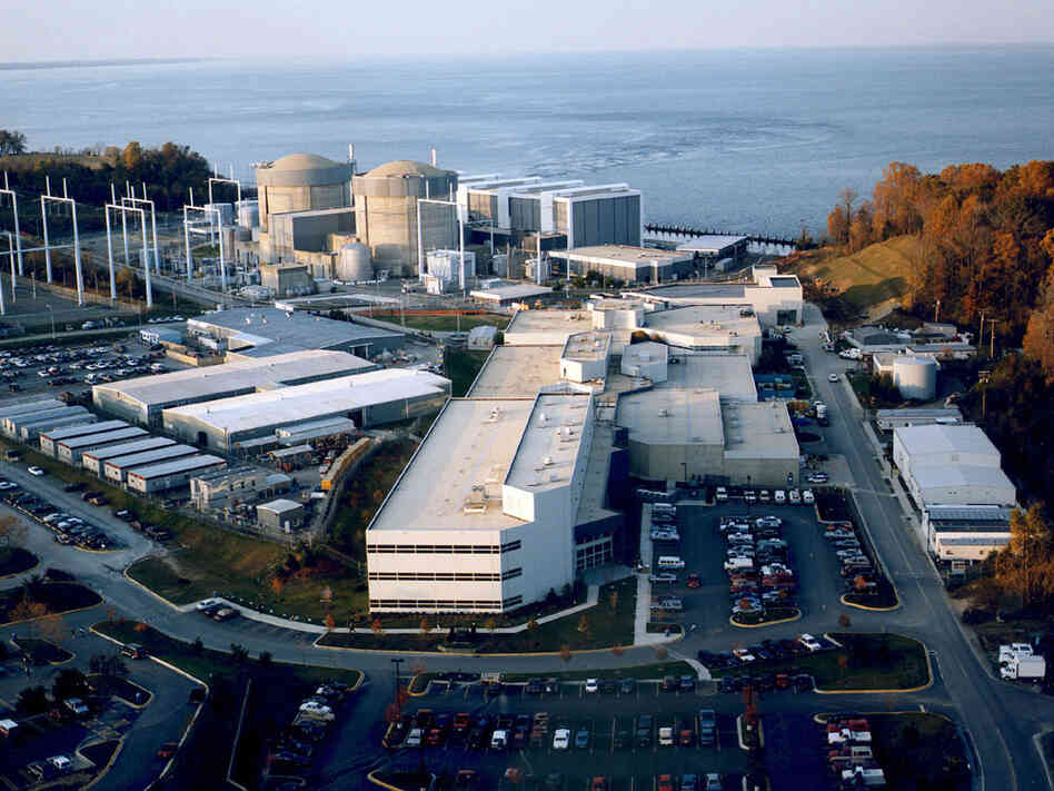 The Calvert Cliffs Nuclear Power Plant on the western shore of the Chesapeake Bay.