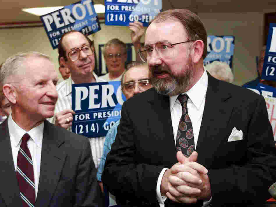 Ross Perot, left, with Reform Party running mate Pat Choate
