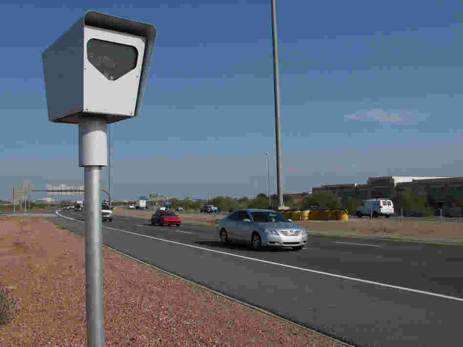 One of the three dozen fixed speed enforcement cameras lining the highways around Phoenix.
