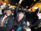 Fans celebrate the New Orleans Saints' win against the Indianapolis Colts. Fans celebrate the New Orleans Saints' win against the Indianapolis Colts.