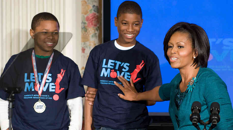 First Lady Michelle Obama speaks about her initiative 'Let's Move,' a campaign to help combat childh