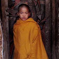 Novice Buddhist monk in Myanmar's eastern Shan state