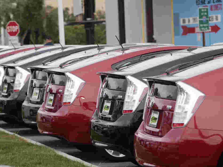 2010 Prius models at a dealership in Daly City, Calif.