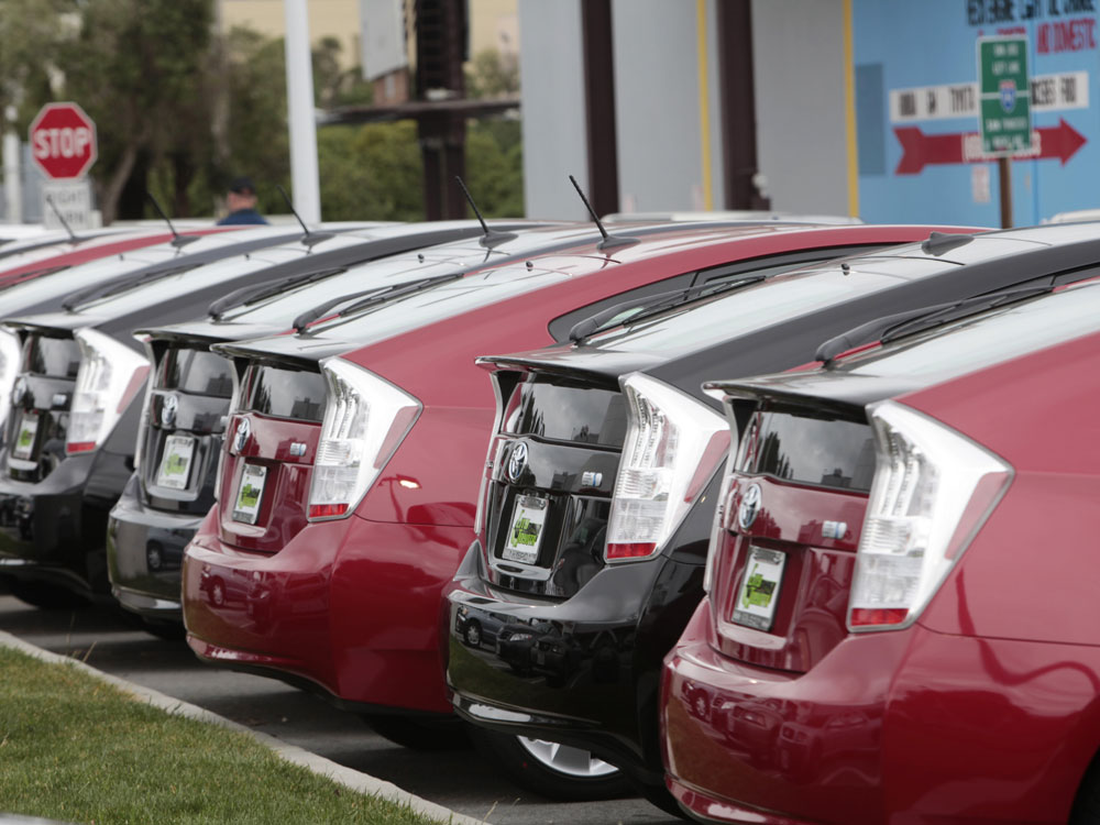 2010 Prius models at a dealership in Daly City, Calif.