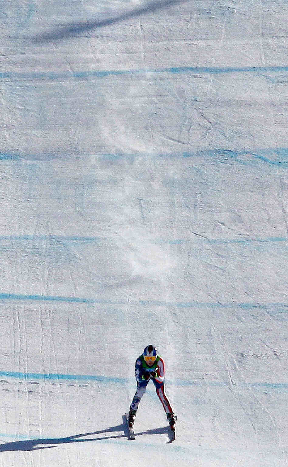 Lindsey Vonn speeds to the finish in Wednesday's downhill. Lindsey Vonn speeds to the finish in Wednesday's downhill.