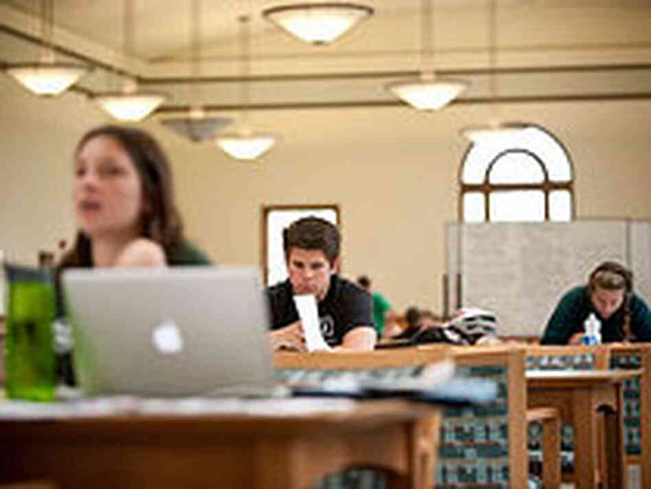 Colorado State University students study on campus Colorado State University students study on campus