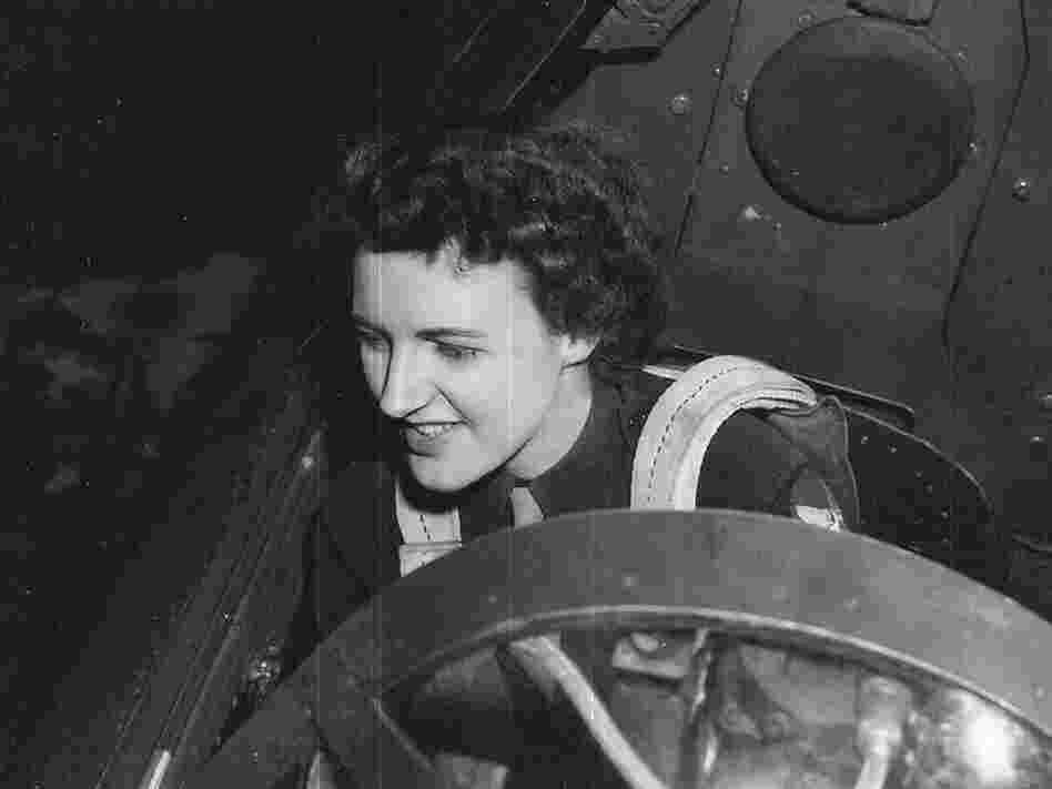 Lillian Yonally in a plane