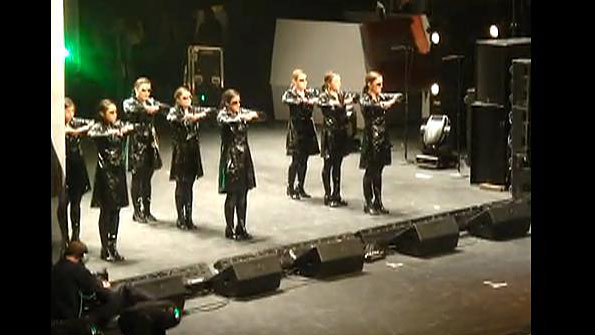 The ladies of the Zeta Tau Alpha, Epsilon chapter, of the University of Arkansas, compete in the 2010 Sprite Stepoff.