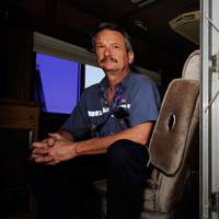 Aircraft mechanic Jere Herr of Indianapolis prepares for work.
