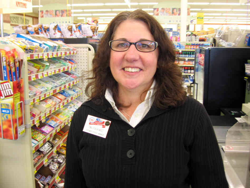 Tina Stachowicz, the customer service manager at the Family Fare grocery in Bryon Center, Mich.