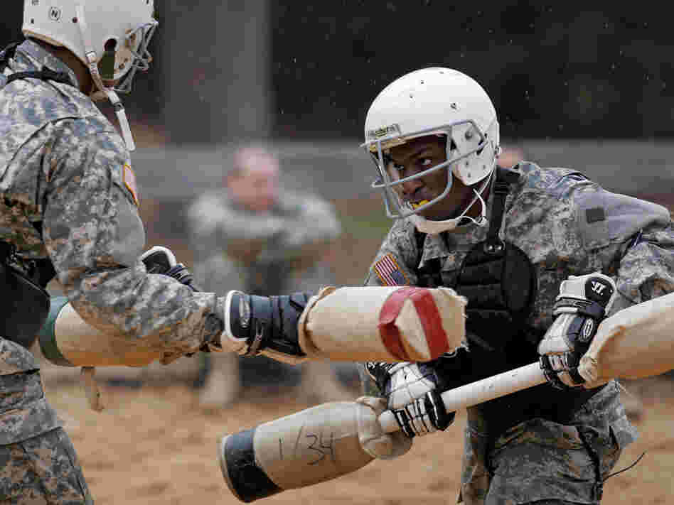 Pugil stick training at Fort Jackson in Columbia, S.C. Brett Flashnick/AP