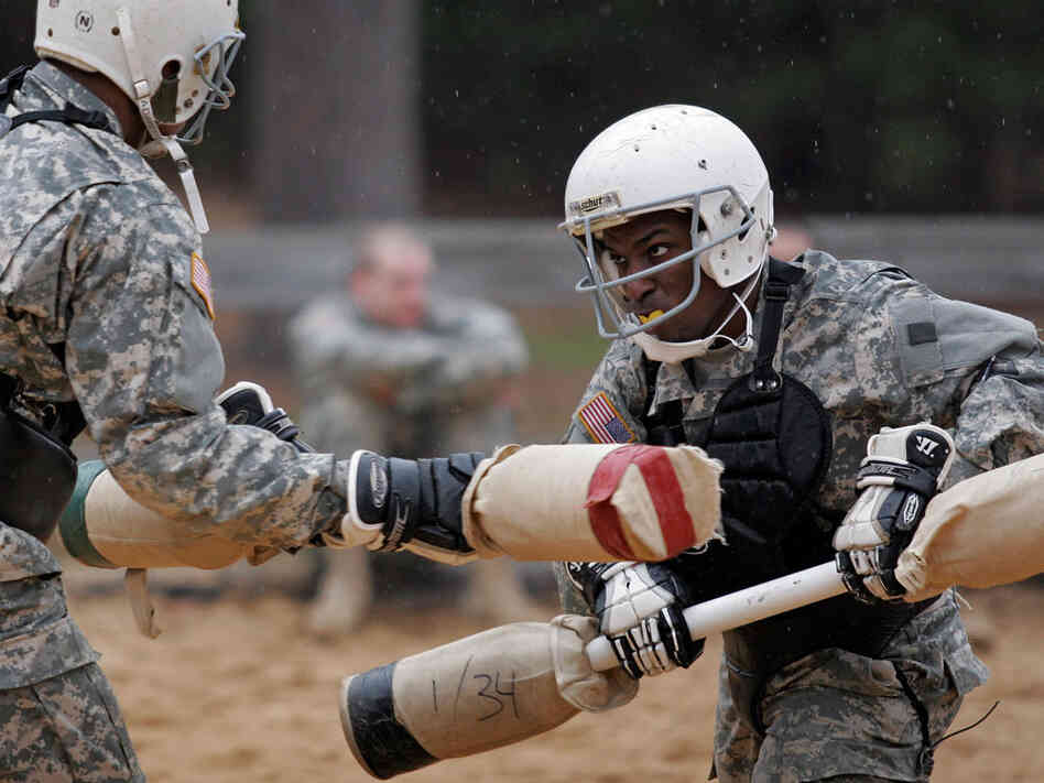 Pugil stick training at Fort Jackson in Columbia, S.C. Brett Flashnick/AP