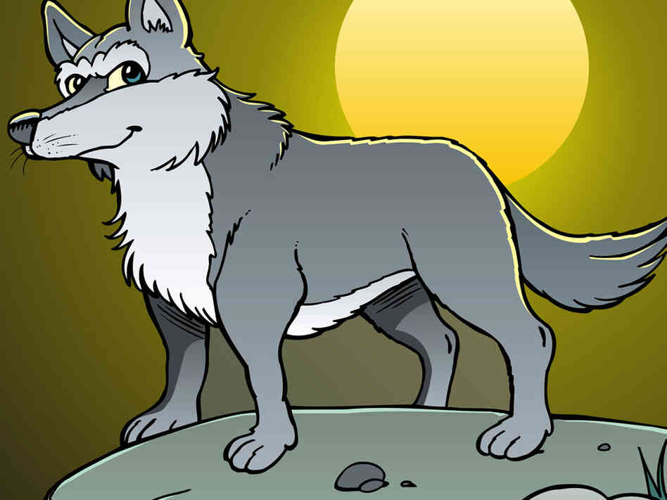 Wolf by moonlight