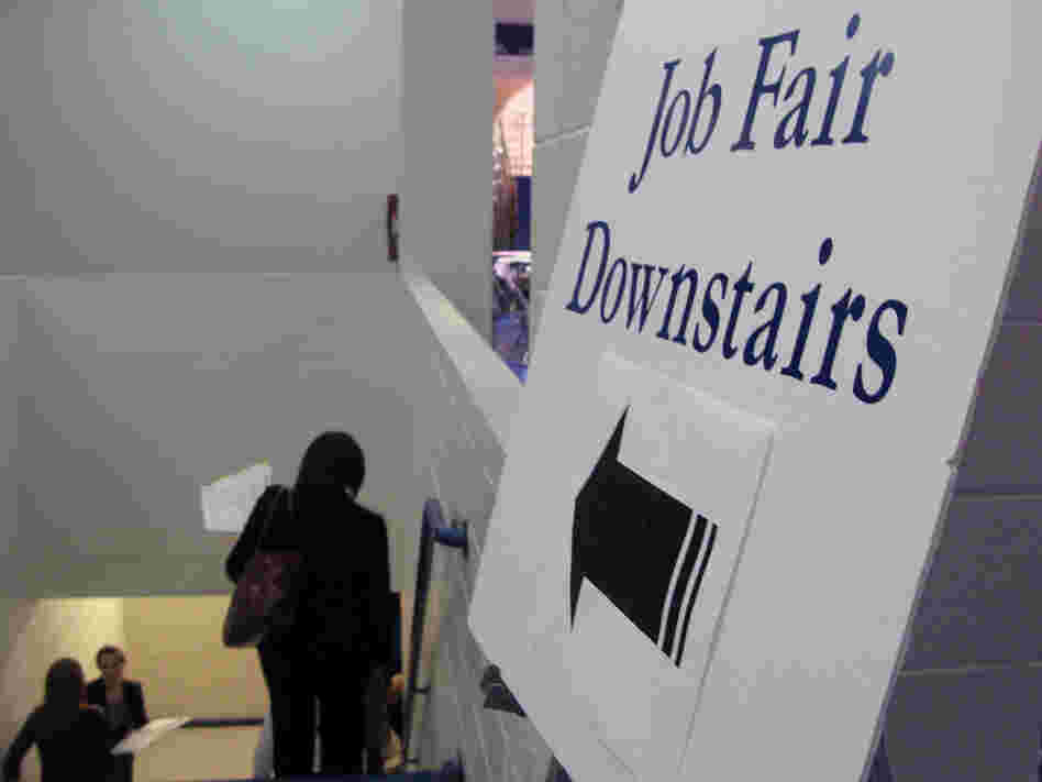 Recent and soon-to-be college grads attended a jobs fair at American University.