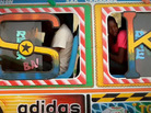 A Haitian bus with a mural painted on it. A Haitian bus with a mural painted on it.