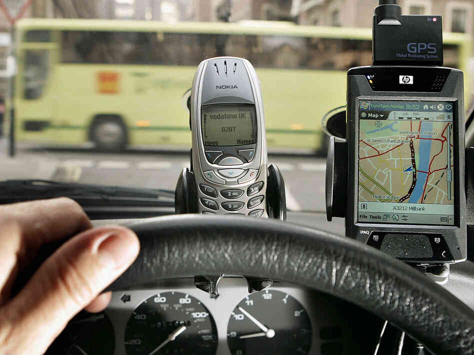 GPS on dashboard of car