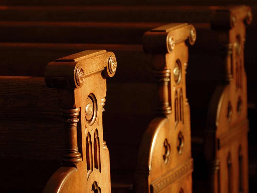 Pews in a church