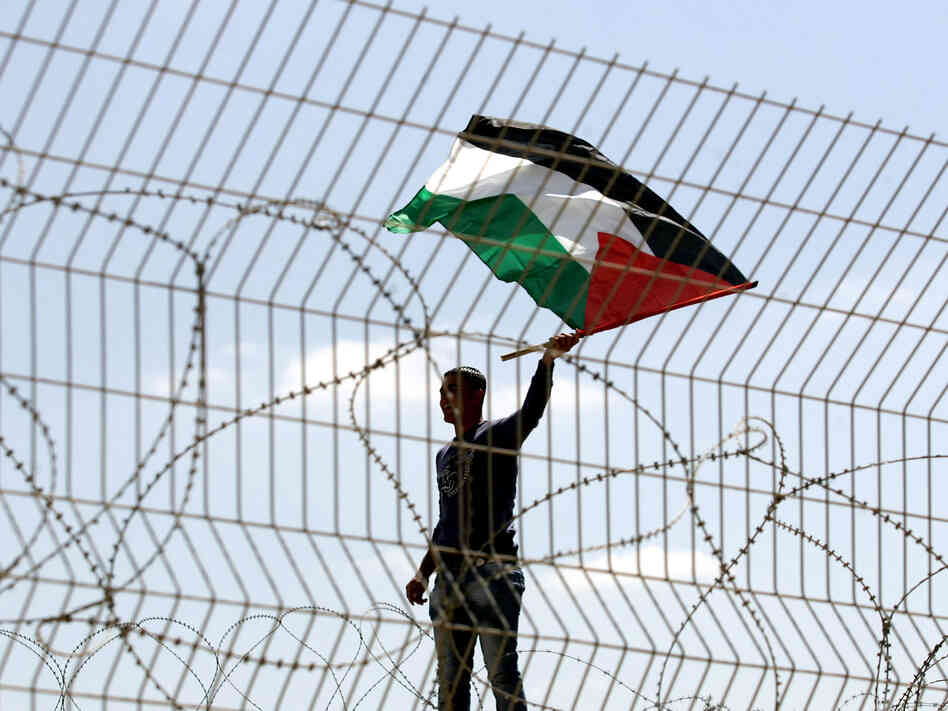 A Palestinian protester