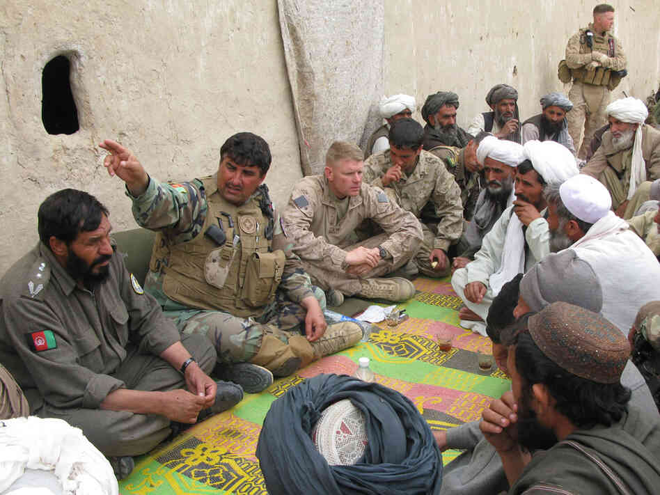 Marines and farmers in Afghanistan