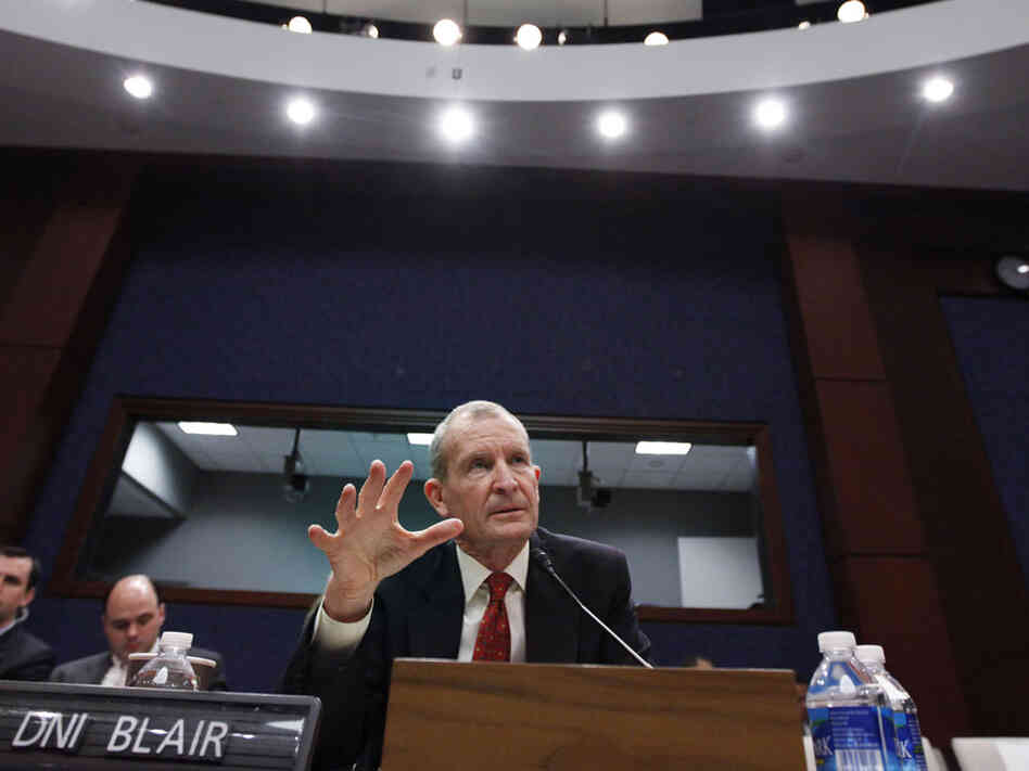 Director of National Intelligence Dennis Blair testifies before the House Intelligence Committee.