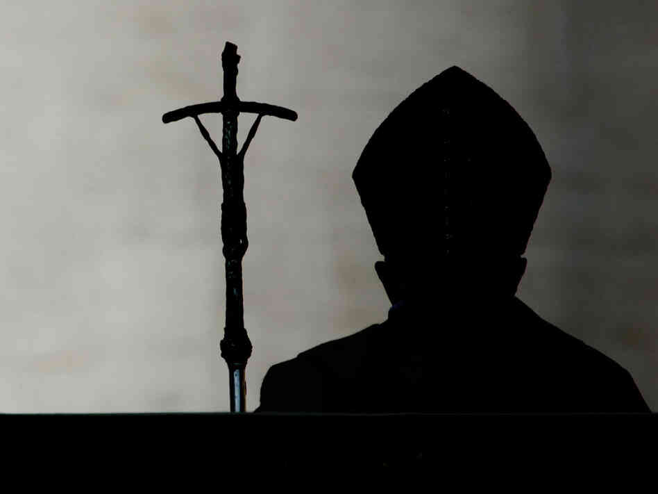 the pope, seen in shadow