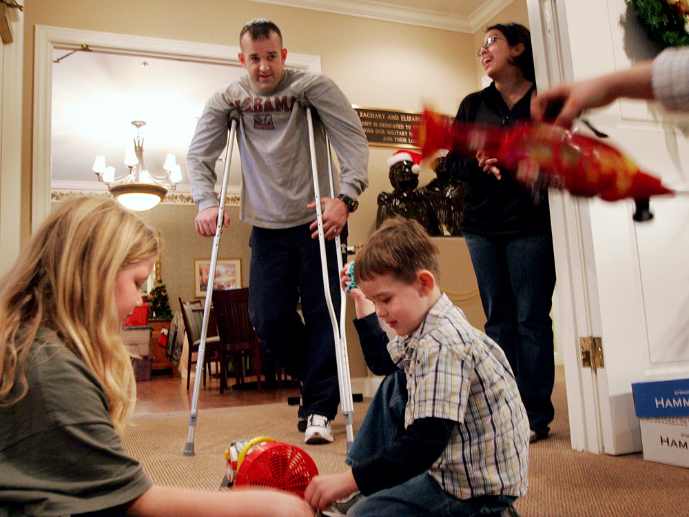 Don Oakes, who is being treated for an injury incurred in Iraq, is staying at a Fisher House