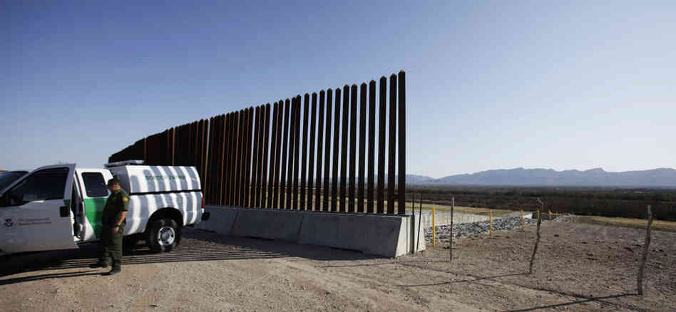 A U.S. Border Patrol sits at the end of the border fence at Fort Hancock, Texas, last month.