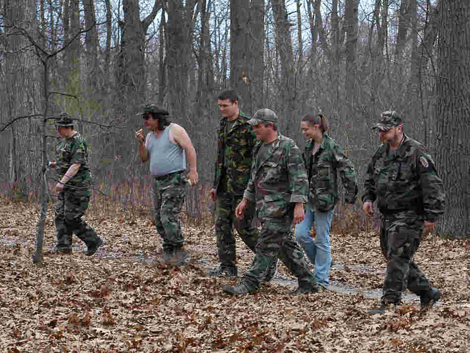 A local militia in the Detroit area, perform an exercise.