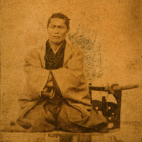 Here is an 1868 picture of a commander of the Shinsengumi.