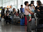 Stranded airline passengers in Barcelona, Spain Stranded airline passengers in Barcelona, Spain