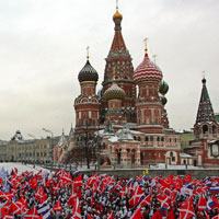 Pro-Kremlin rally in Moscow's Red Square in 2007