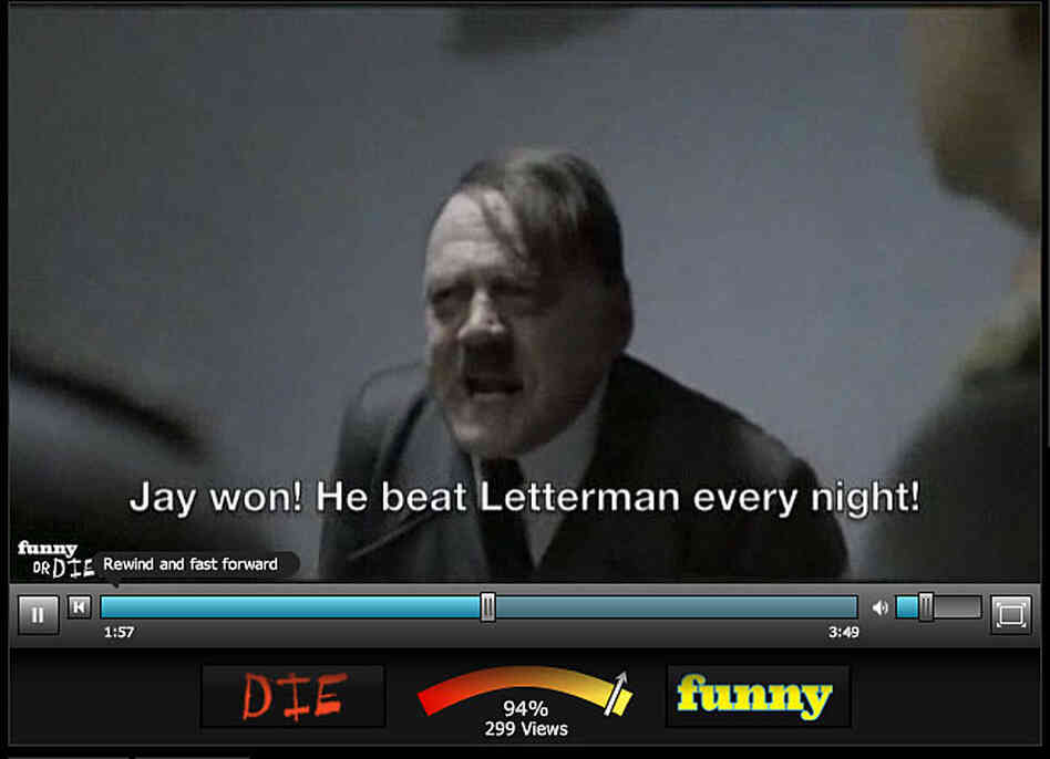 Hitler parodies are appearing on other sites.