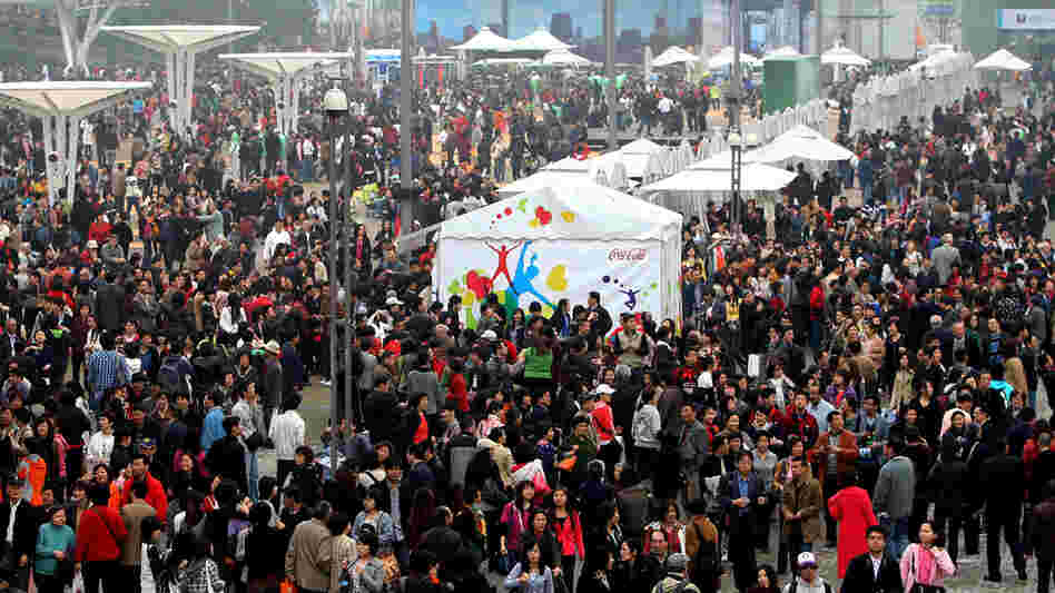 Visitors at the Shanghai World Expo, April 20