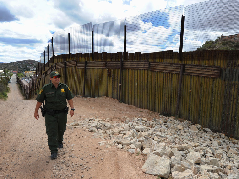 U.S. Border Patrol officer at U.S.-Mexico border at Nogales, Ariz.