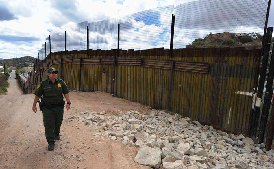 U.S. Border Patrol officer at U.S.-Mexico border at Nogales, Ariz.