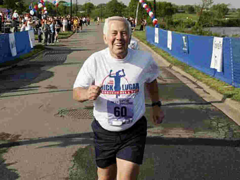 Sen. Richard Lugar runs in the Capital Challenge 5k race in 2008 Sen. Richard Lugar runs in the Capital Challenge 5k race in 2008