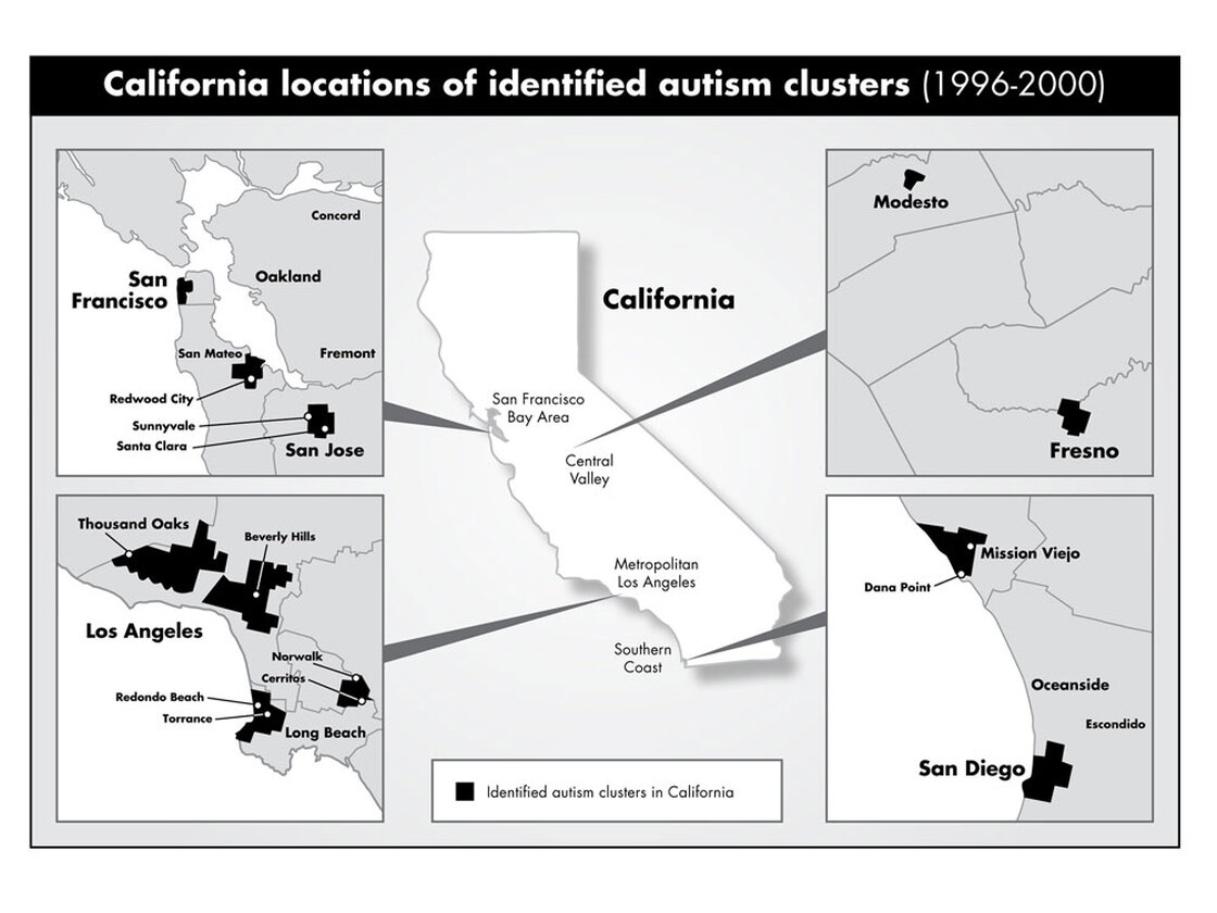 Autism "clusters" found in California are linked to high levels of parent education.