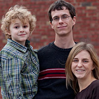 Nathan Garland, Brianne Zimmerman and their 6-year-old son Noah Garland. Whitney Curtis/NPR