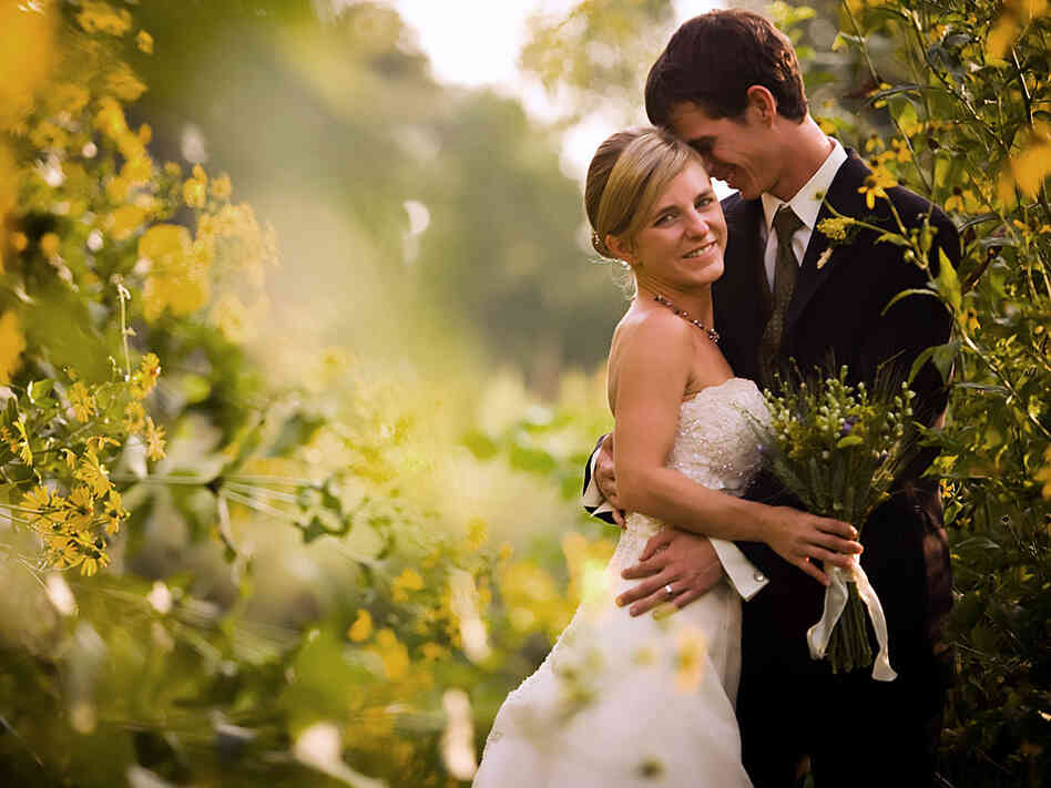 Brianne and Nathan on their wedding day in September 2009. Courtesy of Under Grace Photo