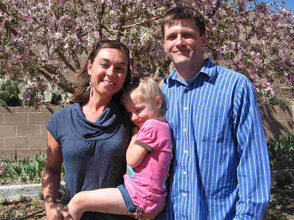 Paul Culkin with his wife, Victoria, and daughter