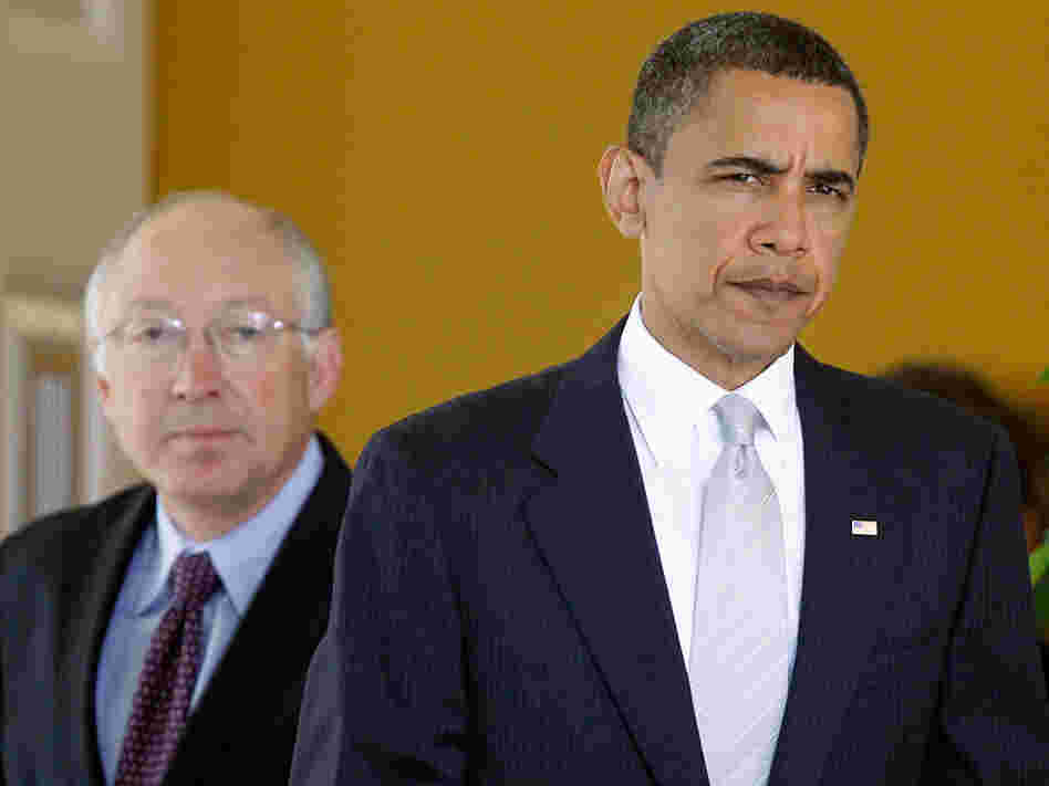 President Obama with Interior Secretary Ken Salazar