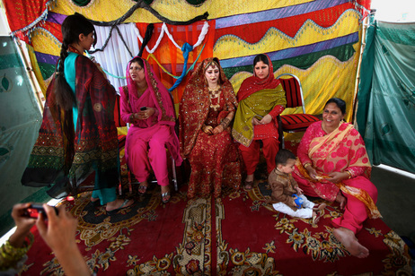 Bride Rukhsana Gul during her wedding ceremony.